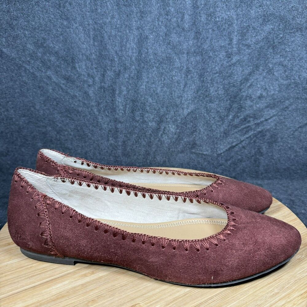 Jack Rogers Bordo Suede Leather Ballet Flats Size 9.5 M